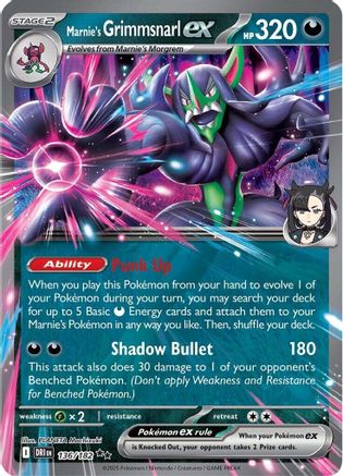 Marnie's Grimmsnarl ex 136/182 - Holofoil SV10 Destined Rivals - Double Rare
