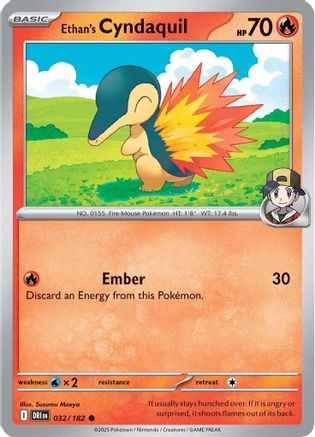 Ethan's Cyndaquil 032/182 - Reverse Holofoil SV10 Destined Rivals - Common
