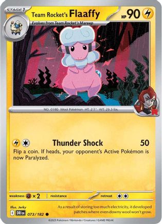 Team Rocket's Flaaffy 073/182 - Reverse Holofoil SV10 Destined Rivals - Common
