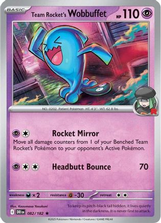 Team Rocket's Wobbuffet 082/182 - Holofoil SV10 Destined Rivals - Rare