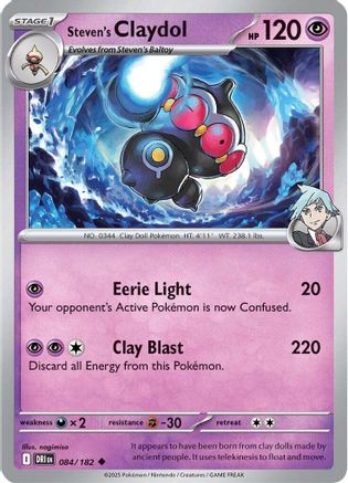 Steven's Claydol 084/182 - Reverse Holofoil SV10 Destined Rivals - Uncommon