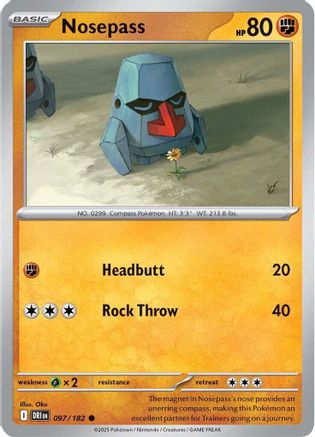 Nosepass 097/182 - Reverse Holofoil SV10 Destined Rivals - Common