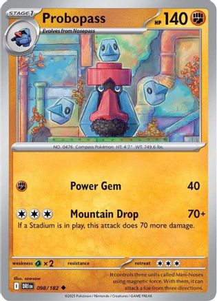 Probopass 098/182 - Reverse Holofoil SV10 Destined Rivals - Uncommon