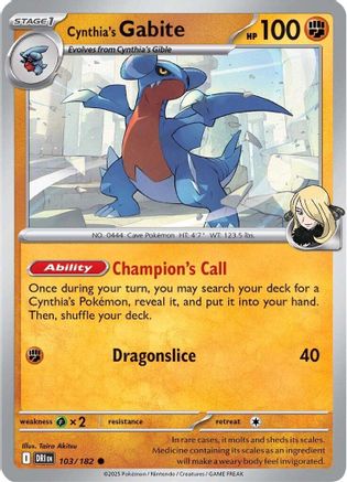 Cynthia's Gabite 103/182 SV10 Destined Rivals - Common