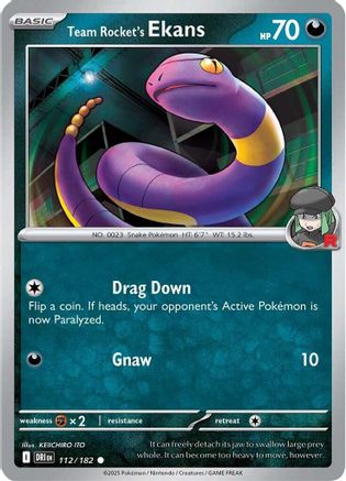 Team Rocket's Ekans 112/182 - Reverse Holofoil SV10 Destined Rivals - Common