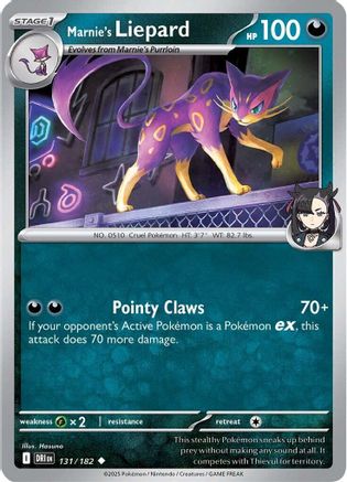 Marnie's Liepard 131/182 - Reverse Holofoil SV10 Destined Rivals - Uncommon