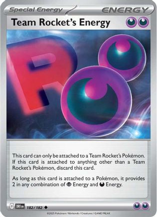 Team Rocket's Energy 182/182 SV10 Destined Rivals - Uncommon