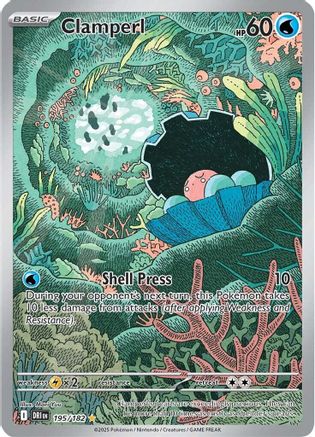 Clamperl 195/182 - Holofoil SV10 Destined Rivals - Illustration Rare