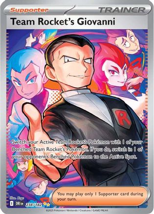 Team Rocket's Giovanni 238/182 - Holofoil SV10 Destined Rivals - Special Illustration Rare