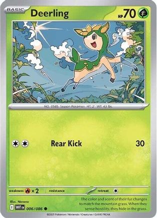 Deerling 006/086 - Reverse Holofoil SV White Flare - Common