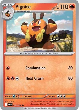 Pignite 012/086 - Reverse Holofoil SV White Flare - Common
