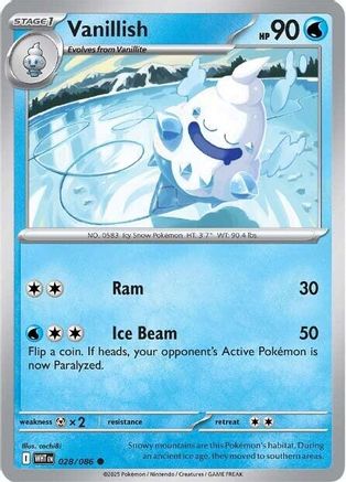Vanillish 028/086 - Reverse Holofoil SV White Flare - Common