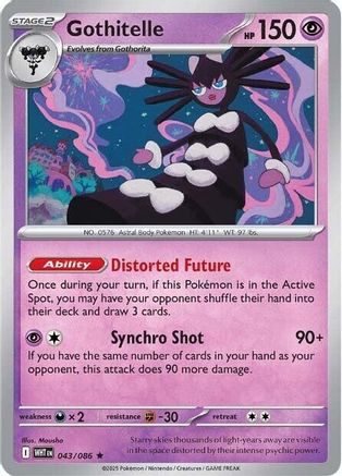 Gothitelle 043/086 - Reverse Holofoil SV White Flare - Rare