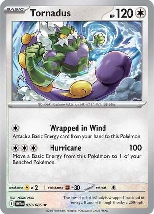 Tornadus 078/086 - Reverse Holofoil SV White Flare - Rare