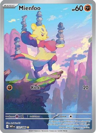 Mienfoo 133/086 - Holofoil SV White Flare - Illustration Rare