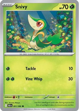 Snivy 001/086 - Holofoil SV Black Bolt - Common