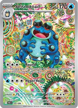 Seismitoad 105/086 - Holofoil SV Black Bolt - Illustration Rare