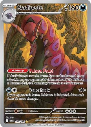 Scolipede 134/086 - Holofoil SV Black Bolt - Illustration Rare
