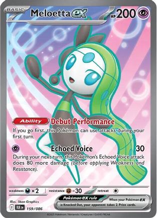 Meloetta ex 159/086 - Holofoil SV Black Bolt - Ultra Rare