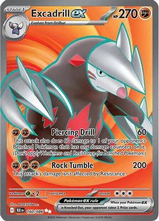 Excadrill ex 160/086 - Holofoil SV Black Bolt - Ultra Rare