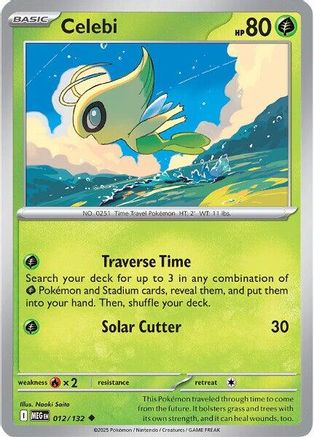 Celebi 012/132 - Reverse Holofoil ME01 Mega Evolution - Uncommon