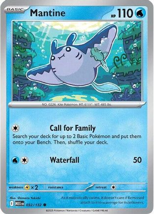 Mantine 032/132 - Reverse Holofoil ME01 Mega Evolution - Common