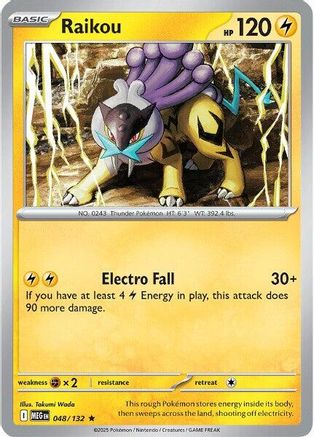 Raikou 048/132 - Reverse Holofoil ME01 Mega Evolution - Rare