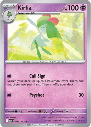 Kirlia 059/132 - Reverse Holofoil ME01 Mega Evolution - Common