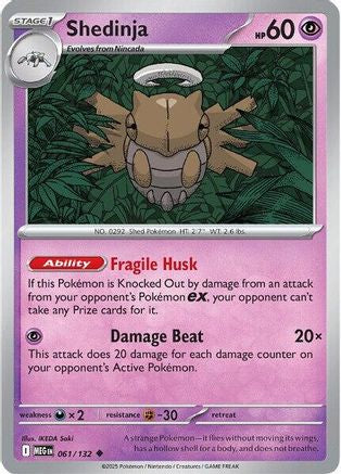 Shedinja 061/132 - Reverse Holofoil ME01 Mega Evolution - Uncommon