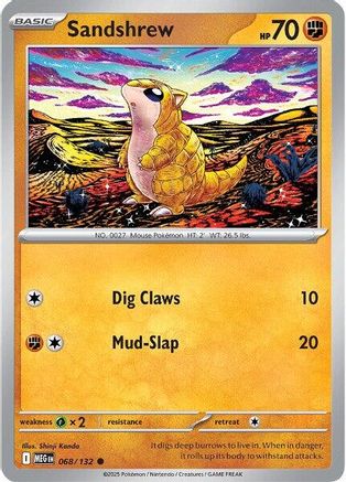 Sandshrew 068/132 - Reverse Holofoil ME01 Mega Evolution - Common