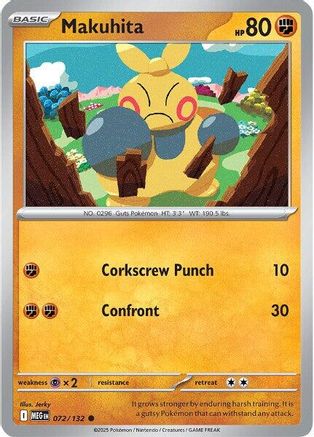 Makuhita 072/132 - Reverse Holofoil ME01 Mega Evolution - Common