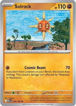 Solrock 075/132 - Reverse Holofoil ME01 Mega Evolution - Uncommon