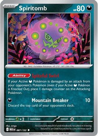Spiritomb 087/132 - Reverse Holofoil ME01 Mega Evolution - Uncommon