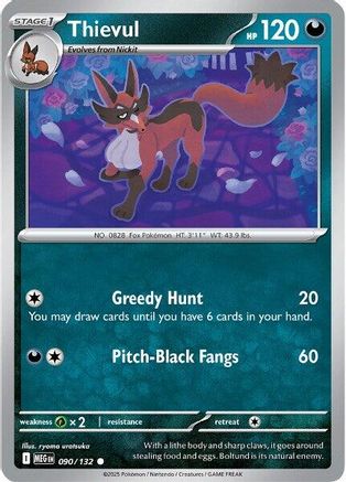 Thievul 090/132 - Reverse Holofoil ME01 Mega Evolution - Common