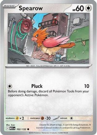 Spearow 102/132 - Reverse Holofoil ME01 Mega Evolution - Common