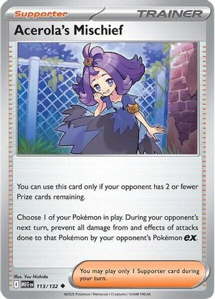 Acerola's Mischief 113/132 - Reverse Holofoil ME01 Mega Evolution - Uncommon