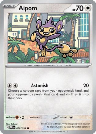 Aipom 078/094 - Reverse Holofoil ME02 Phantasmal Flames - Common