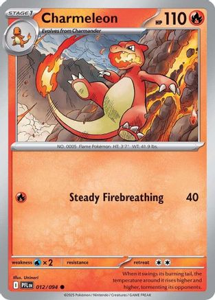 Charmeleon 012/094 - Reverse Holofoil ME02 Phantasmal Flames - Common