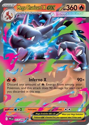 Mega Charizard X ex 013/094 - Holofoil ME02 Phantasmal Flames - Double Rare