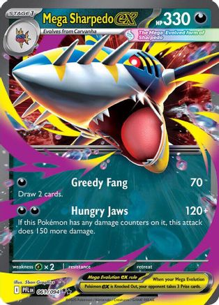 Mega Sharpedo ex 061/094 - Holofoil ME02 Phantasmal Flames - Double Rare
