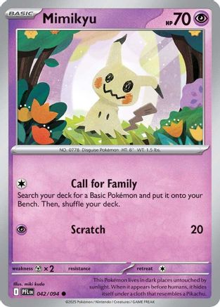 Mimikyu 042/094 - Reverse Holofoil ME02 Phantasmal Flames - Common