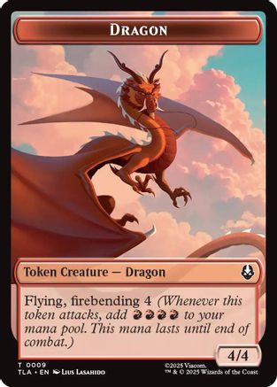 Dragon // Food (0019) Double-Sided Token (TLA-9 // 19) - Avatar: The Last Airbender Foil