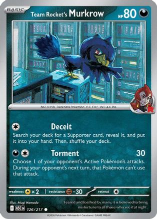 Team Rocket's Murkrow 126 - Reverse Holofoil ME Ascended Heroes - Common