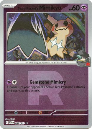 Team Rocket's Mimikyu 097/217 - Reverse Holofoil ME Ascended Heroes - Uncommon