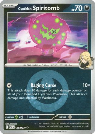 Cynthia's Spiritomb 133/217 - Reverse Holofoil ME Ascended Heroes - Uncommon