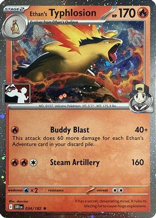 Ethan's Typhlosion 034/182 - Holofoil Prize Pack Series Cards - Rare
