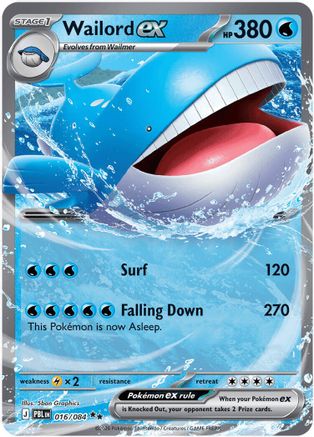 Wailord ex 016/084 - Holofoil ME05 Pitch Black - Double Rare