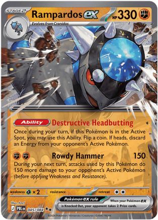 Rampardos ex 045/084 - Holofoil ME05 Pitch Black - Double Rare
