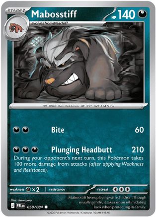 Mabosstiff 058 - Reverse Holofoil ME05 Pitch Black - Common