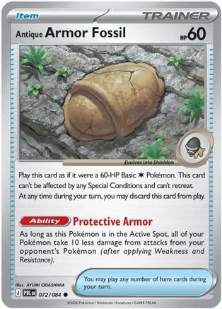Antique Armor Fossil 072 ME05 Pitch Black - Common